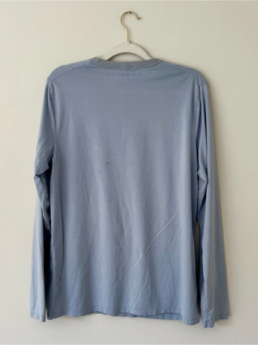 Lululemon Flawed* Ultralight Hip Length Long Sleeve Cotton Shirt, Blue – Large